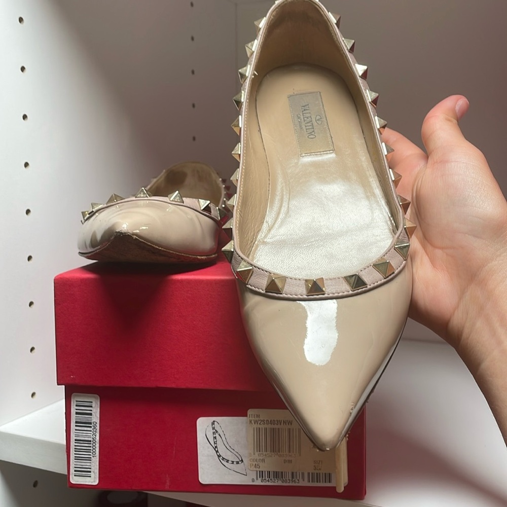 valentino rockstud flats